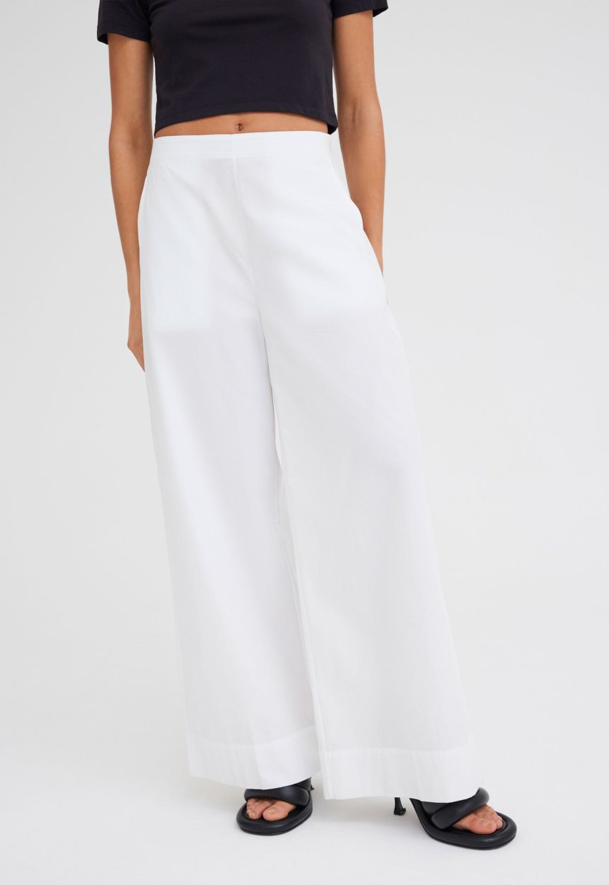 Jac + Jack Briar Cotton Wide Leg Pant - White